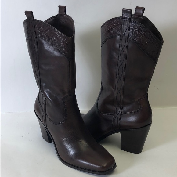 Antonio Melani Leather Dark Brown Boots 9.5M New with deffect - Picture 3 of 16